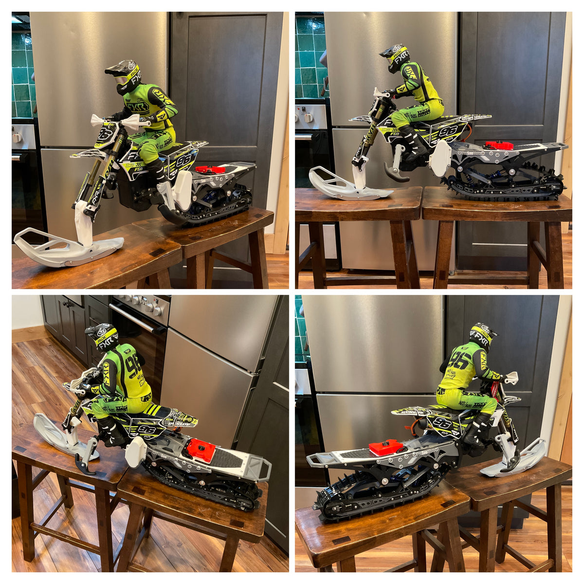 ProSnoMoto Rc Snow Bike conversion kit-bolt on kit fits both(Losi ProMoto dirtbike, Super moto)